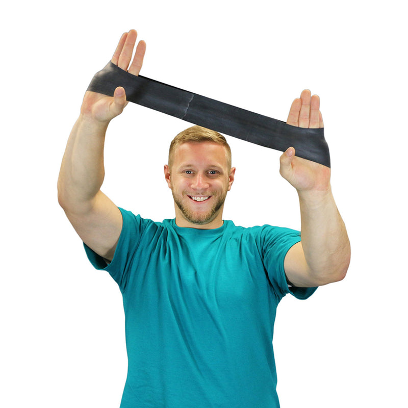 CanDo® Low Powder Exercise Resistance Band Loop, Black, 3 x 10 Inch, X-Heavy Resistance