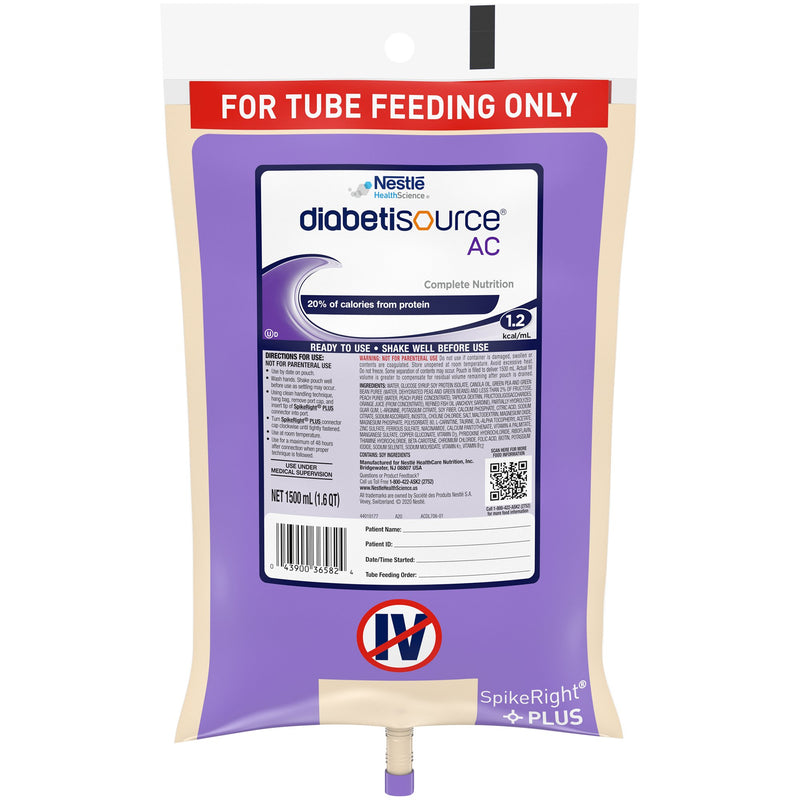 Diabetisource® AC Tube Feeding Formula, 50.7 oz. Ready to Hang Bag