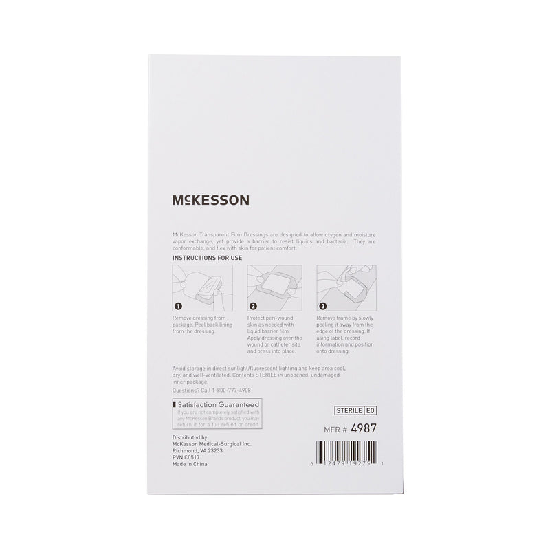McKesson Octagonal Sterile Dressing with Frame-Style Delivery, 6 x 8 Inch, Transparent