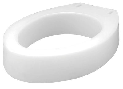 Carex Elongated Raised Toilet Seat, White, 3½ Inches, 300 lbs. Capacity