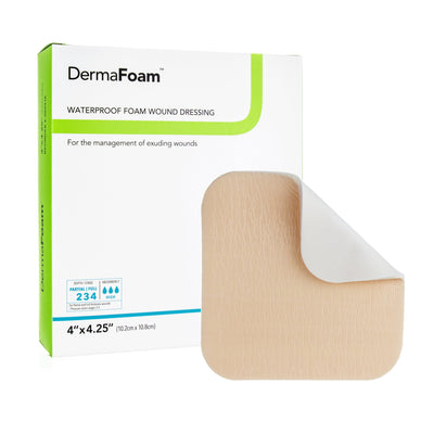 DermaFoam® Nonadhesive without Border Foam Dressing, 4 x 4¼ Inch