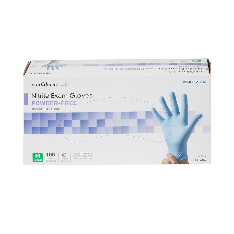 McKesson Confiderm® 3.8 Nitrile Exam Glove, Medium, Blue