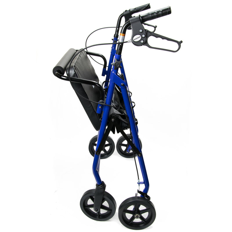 McKesson Bariatric Folding 4-Wheel Rollator, Blue