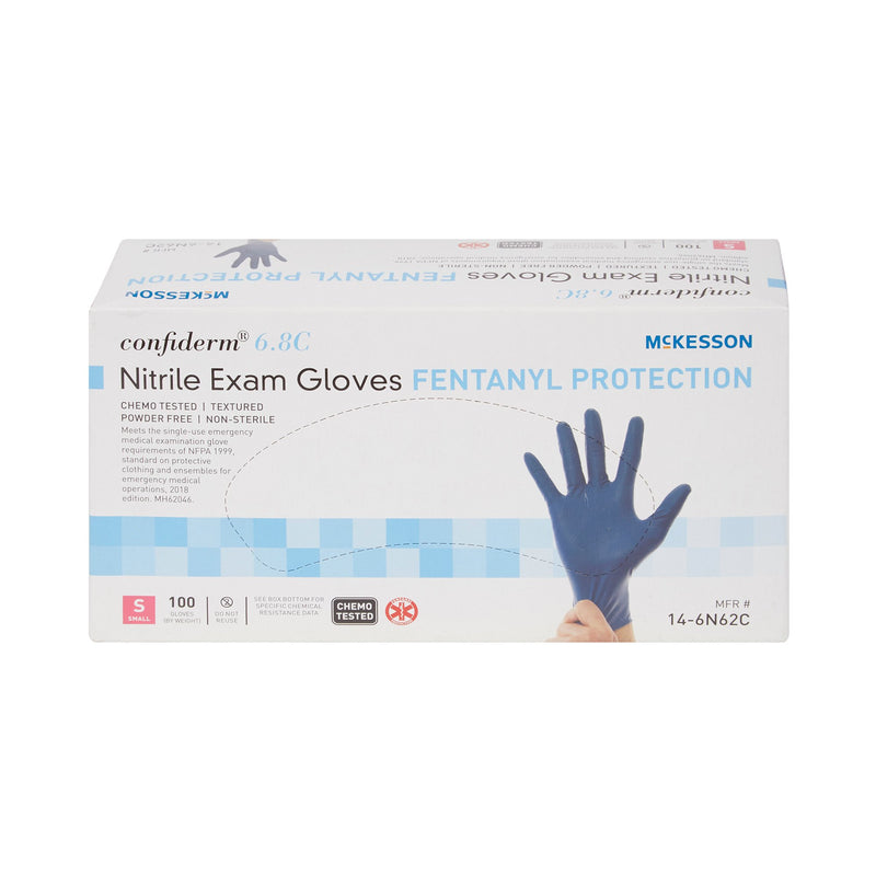 McKesson Confiderm® 6.8C Nitrile Exam Glove, Small, Blue