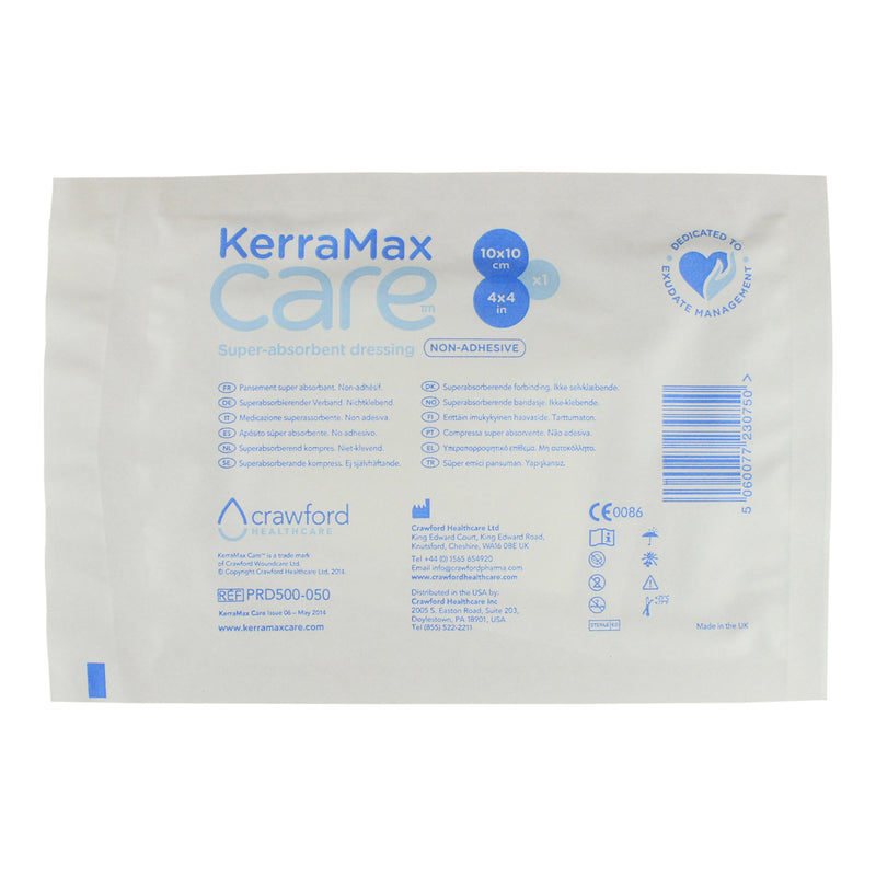 KerraMax Care® Gentle Border Super Absorbent Dressing, 4 x 4 Inch