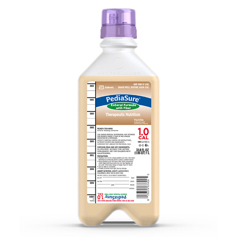 PediaSure® 1.0 Cal with Fiber Ready to Hang Pediatric Tube Feeding Formula, 1 Liter Bottle