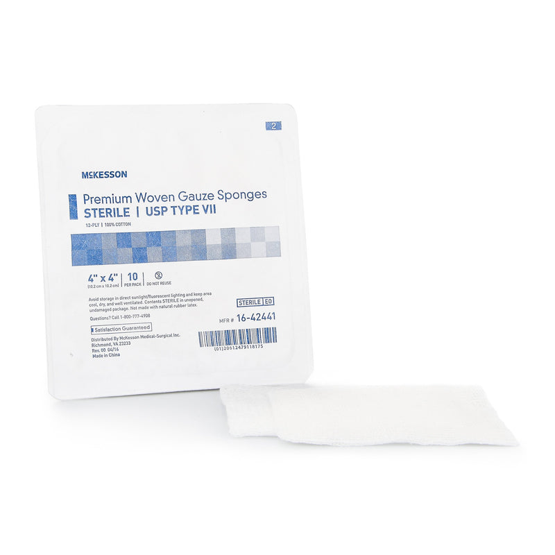 McKesson Sterile USP Type VII Gauze Sponge, 4 x 4 Inch