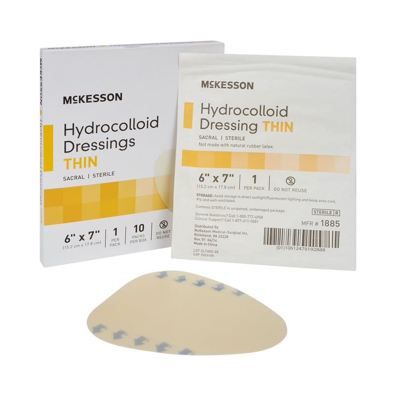 McKesson Hydrocolloid Dressing, 6 x 7 Inch Sacral