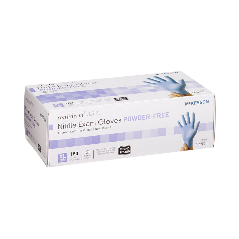 McKesson Confiderm® 3.5C Nitrile Exam Glove, Extra Large, Blue