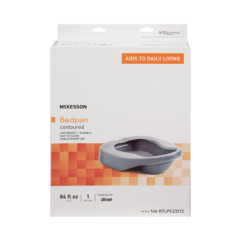 McKesson Reusable Contoured Bedpan, 84 oz.