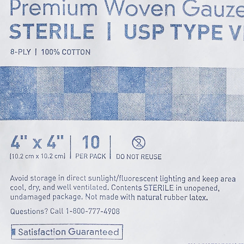McKesson Sterile USP Type VII Gauze Sponge, 4 x 4 Inch