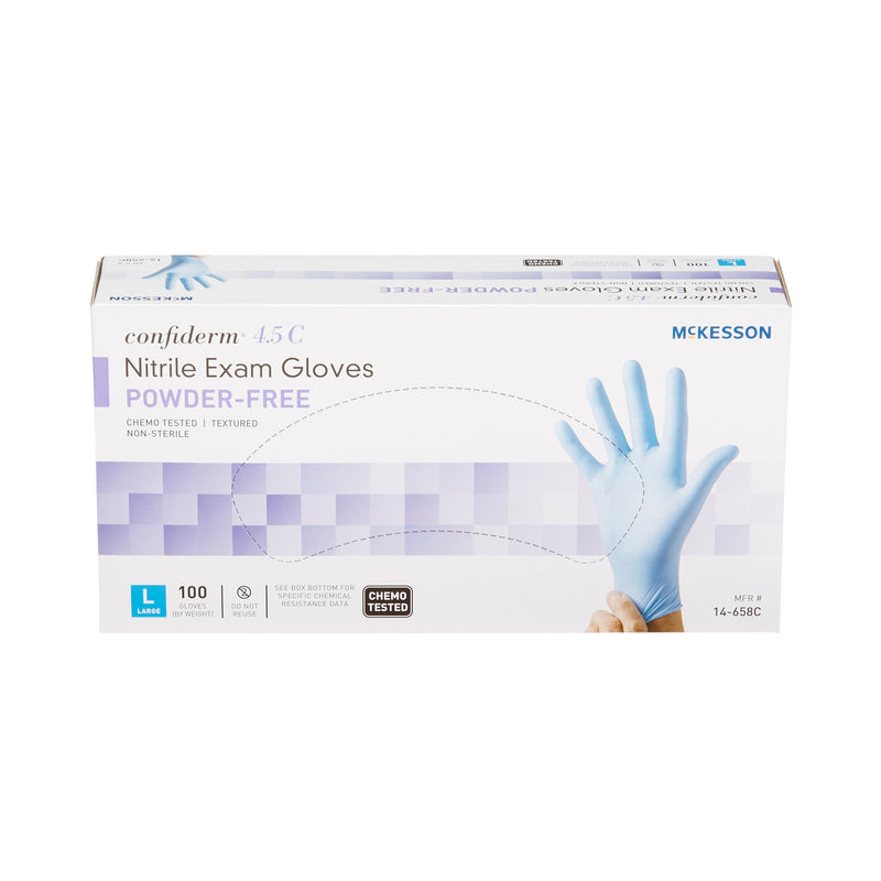 McKesson Confiderm® 4.5C Nitrile Exam Glove, Large, Blue