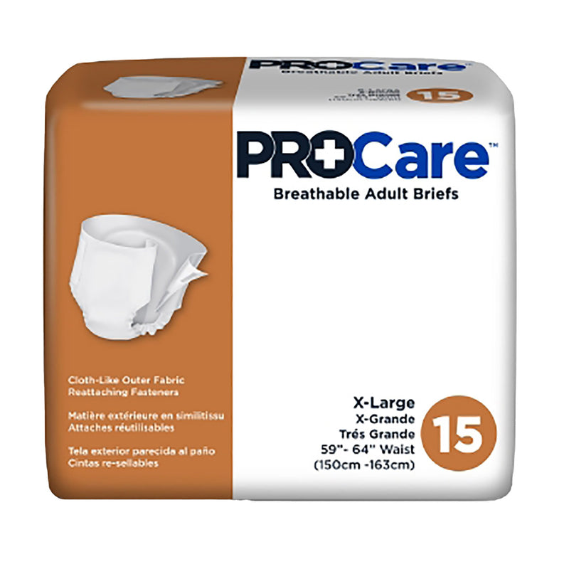 ProCare Unisex Adult Incontinence Brief, Heavy Absorbency, Beige, X-Large