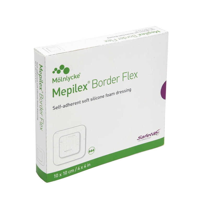 Mepilex® Border Flex Adhesive with Border Foam Dressing, 4 x 4 Inch