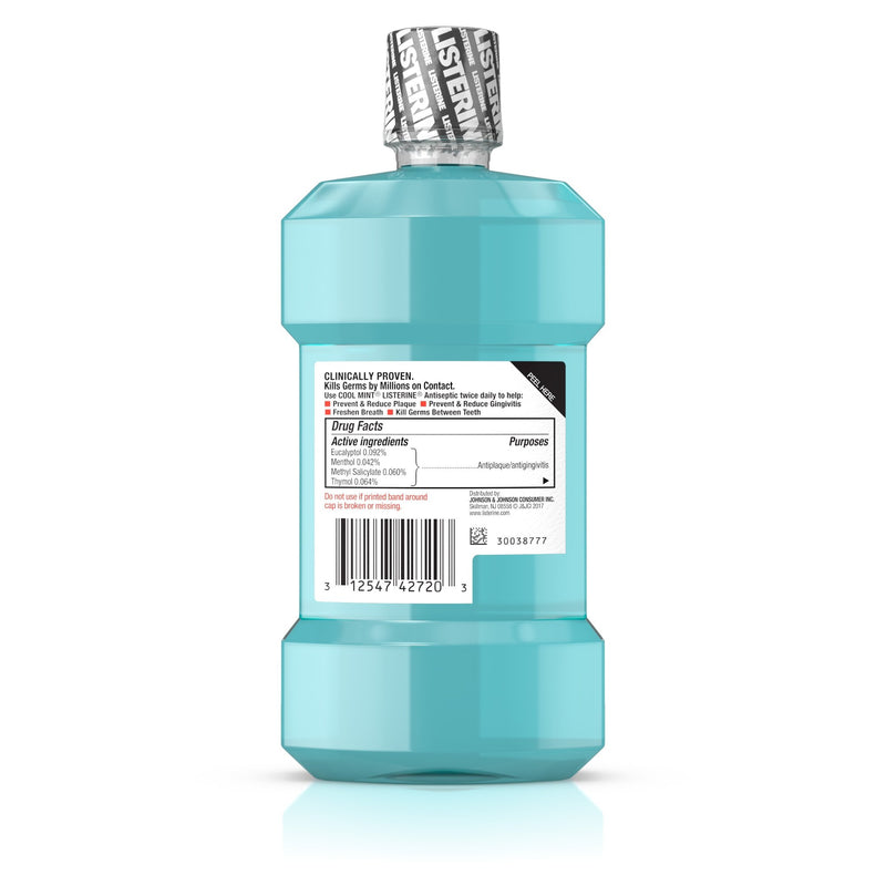 Listerine® Cool Mint® Antiseptic Mouthwash, 250 mL Bottle