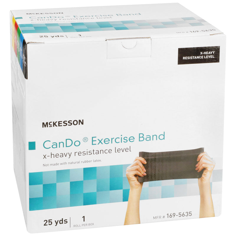McKesson Exercise Resistance Band, Black, 5 Inch x 25 Yard, X-Heavy Resistance