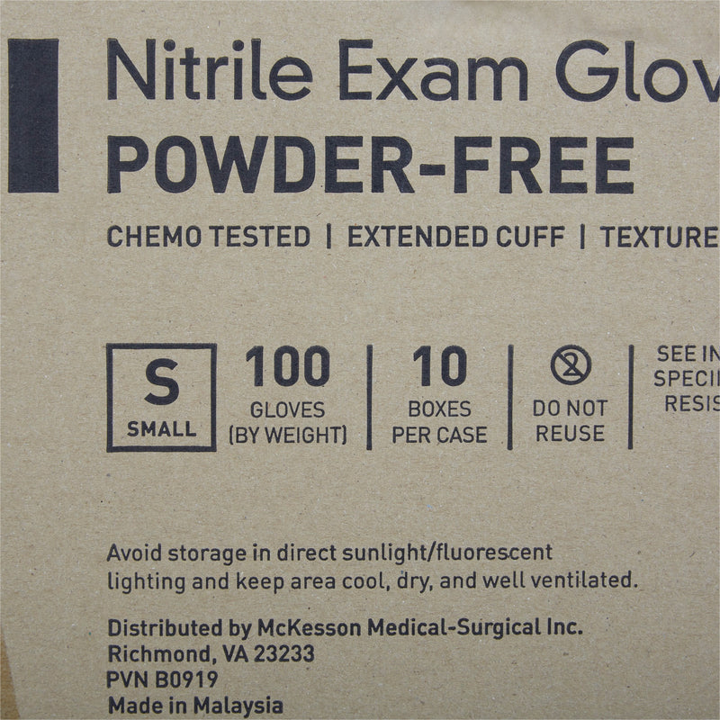 McKesson Confiderm® 6.5CX Extended Cuff Nitrile Extended Cuff Length Exam Glove, Small, Blue