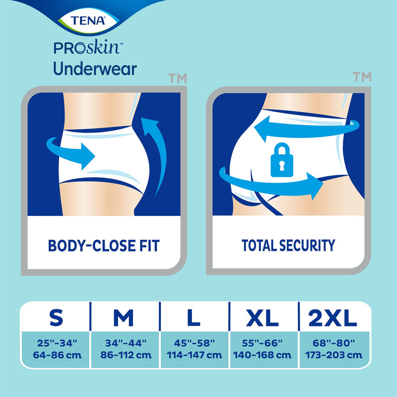 TENA® ProSkin™ Plus Fully Breathable Absorbent Underwear, X-Large