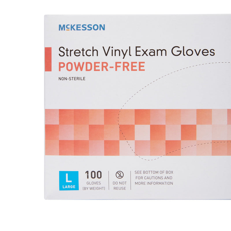 McKesson Stretch Vinyl Exam Glove, Large, Ivory