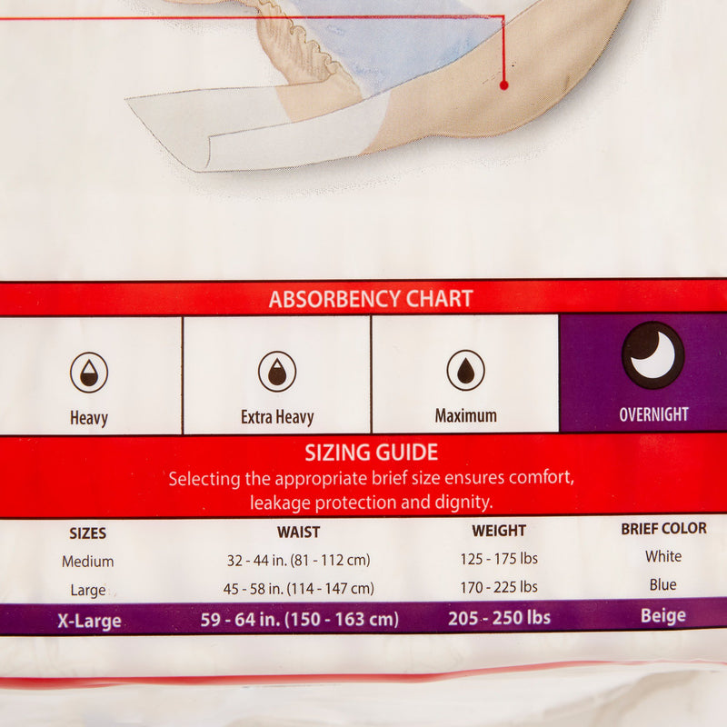 Wings™ Overnight Absorbency Incontinence Brief, Extra Large