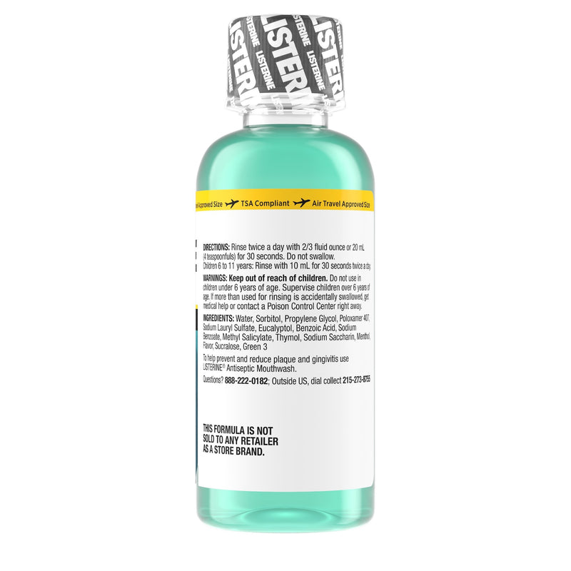 Listerine® Zero® Clean Mint Mouthwash, 3.2 oz. Bottle