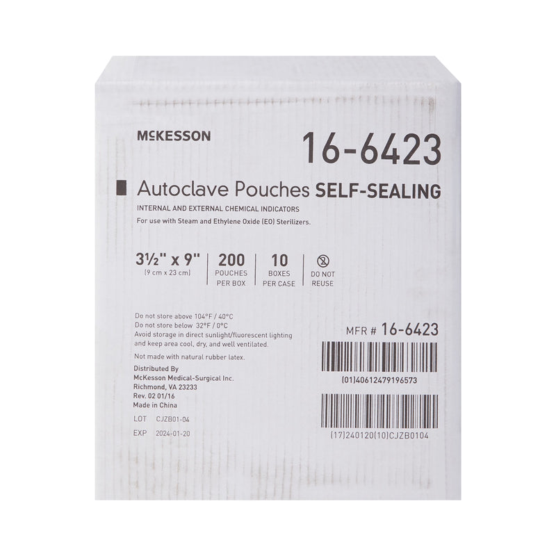 McKesson Sterilization Pouch, 3½ x 9 Inch