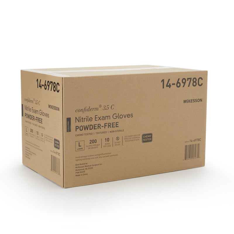 McKesson Confiderm® 3.5C Nitrile Exam Glove, Large, Blue