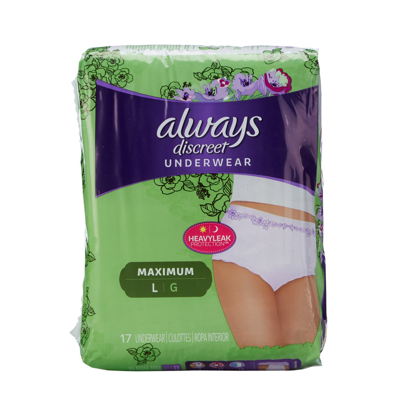 Always® Discreet Maximum Absorbent Underwear, Large