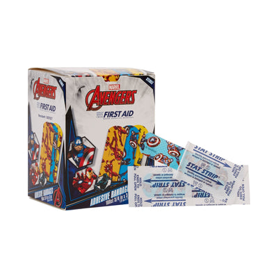 American White Cross Stat Strip Adhesive Strip, Avengers Series, 3/4 x 3 Inches