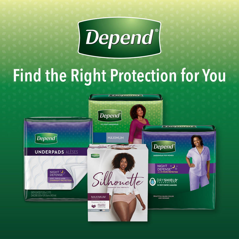 Depend FIT-FLEX Absorbent Underwear, X-Large, Tan, 45" to 54" Waist