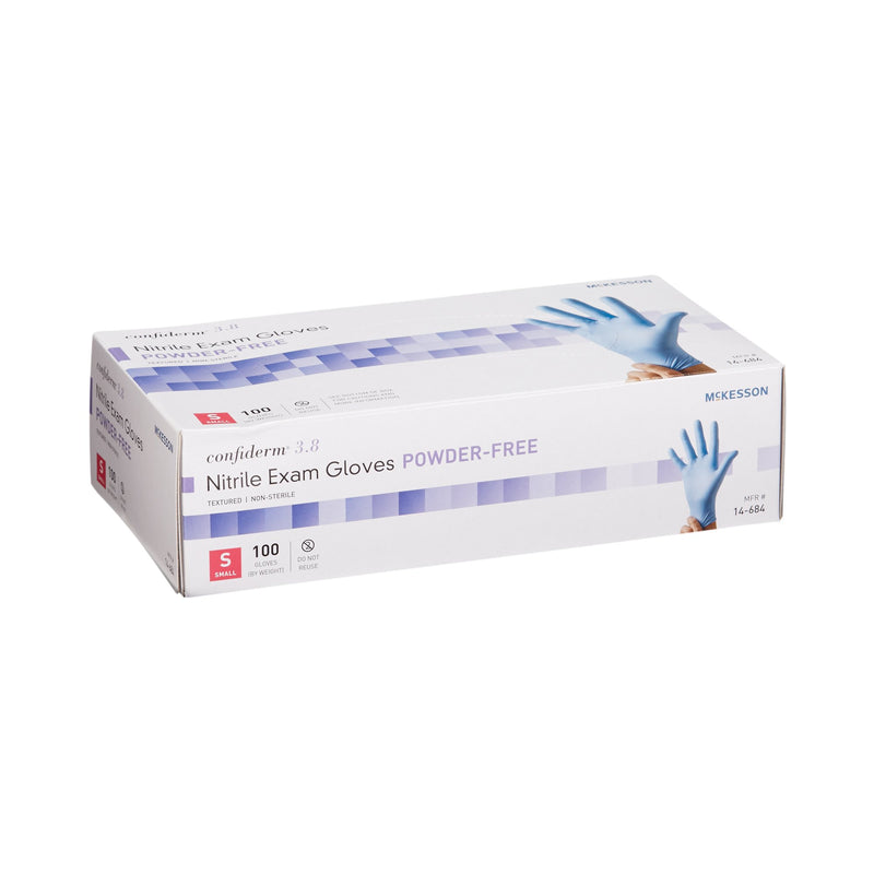 McKesson Confiderm® 3.8 Nitrile Exam Glove, Small, Blue