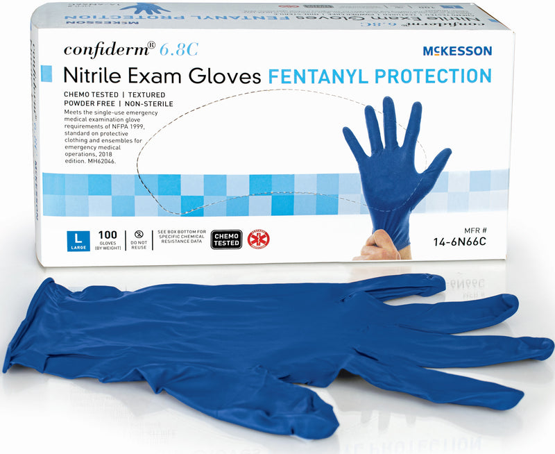 McKesson Confiderm® 6.8C Nitrile Exam Glove, Large, Blue