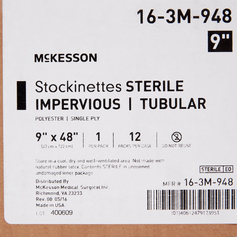 McKesson Sterile Impervious Surgical Stockinette, 9 W x 48 L Inch