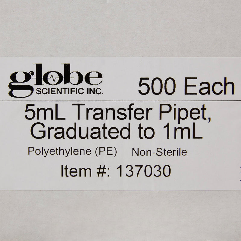 Globe Scientific Transfer Pipette, 5 mL