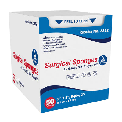 Dynarex® Sterile Gauze Sponge, 2 x 2 Inch