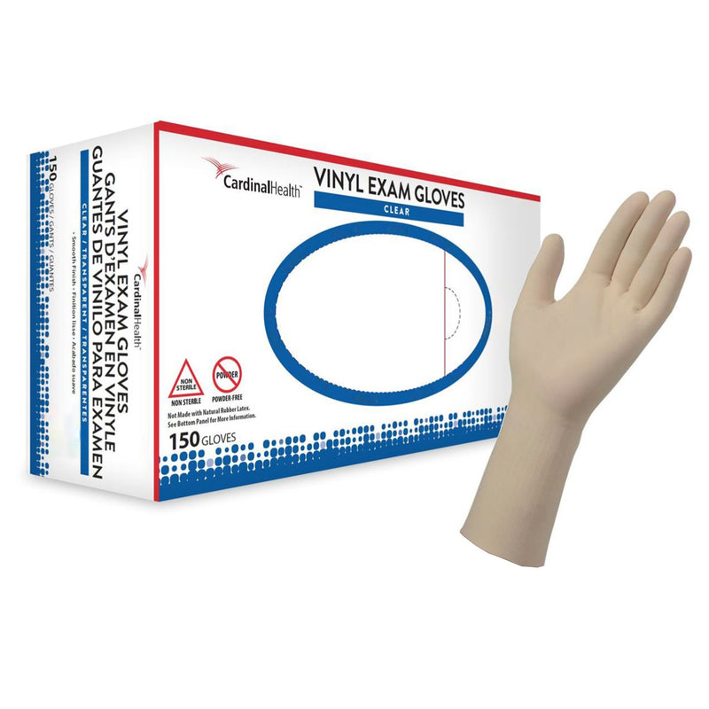 Cardinal Health™ Vinyl Exam Glove, Large, Clear