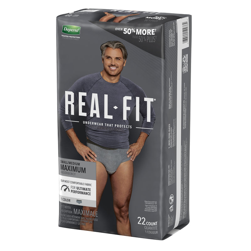 Depend® Real Fit® Maximum Absorbent Underwear, Small / Medium, 22 per Package