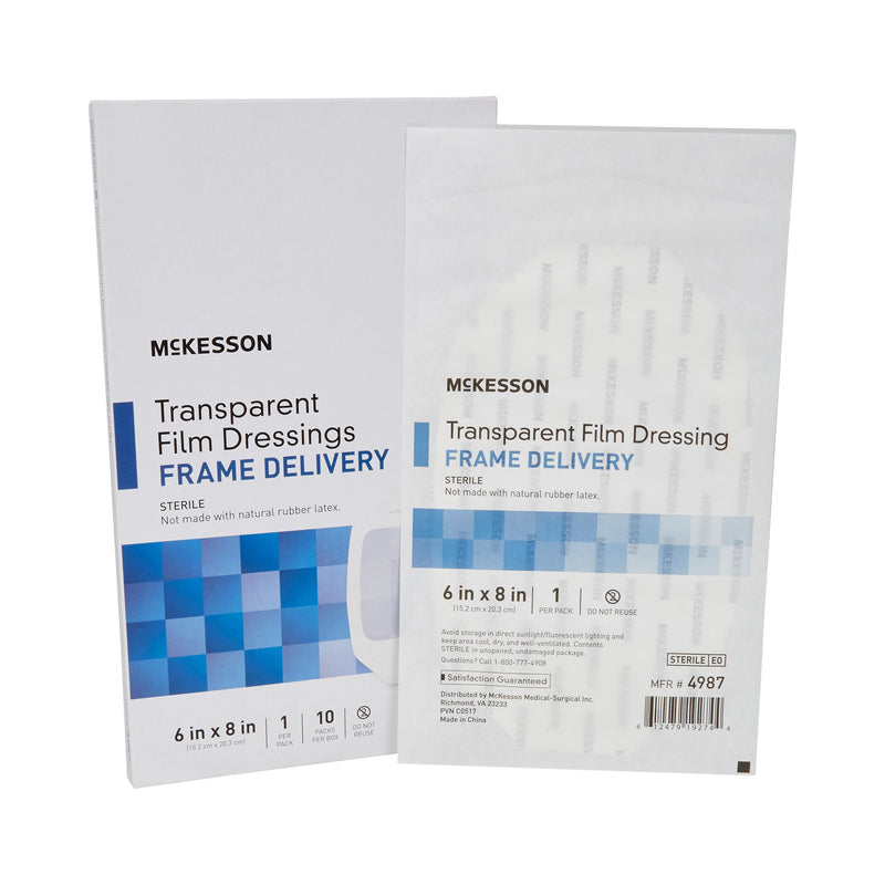 McKesson Octagonal Sterile Dressing with Frame-Style Delivery, 6 x 8 Inch, Transparent
