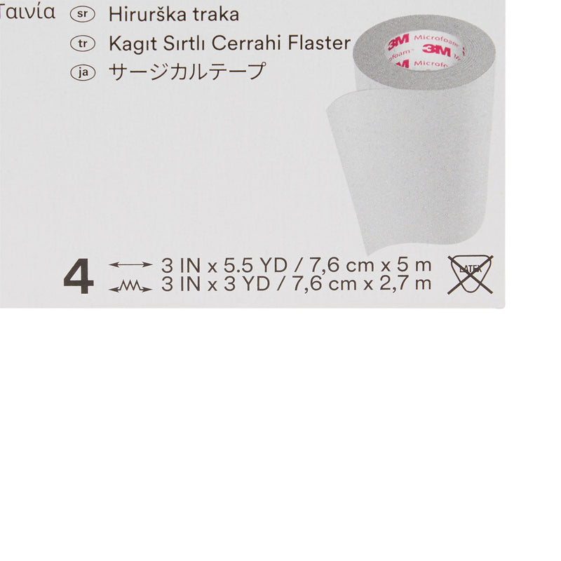3M™ Microfoam™ Foam / Acrylic Adhesive Medical Tape, 3 Inch x 5-1/2 Yard, White