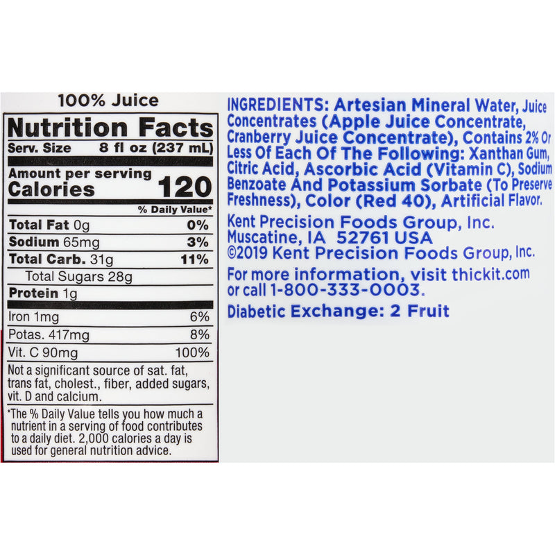Thick-It® Clear Advantage® Nectar Consistency Cranberry Thickened Beverage, 8 oz. Bottle