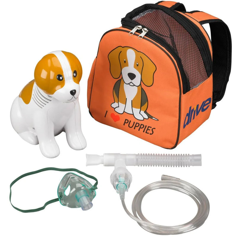 Drive Medical Beagle Pediatric Compressor Nebulizer Kit with Backpack, Disposable & Reusable Nebulizer