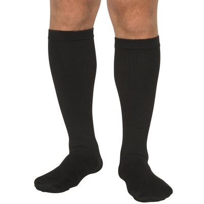 QCS Diabetic Compression Knee-High Socks, Medium, Black