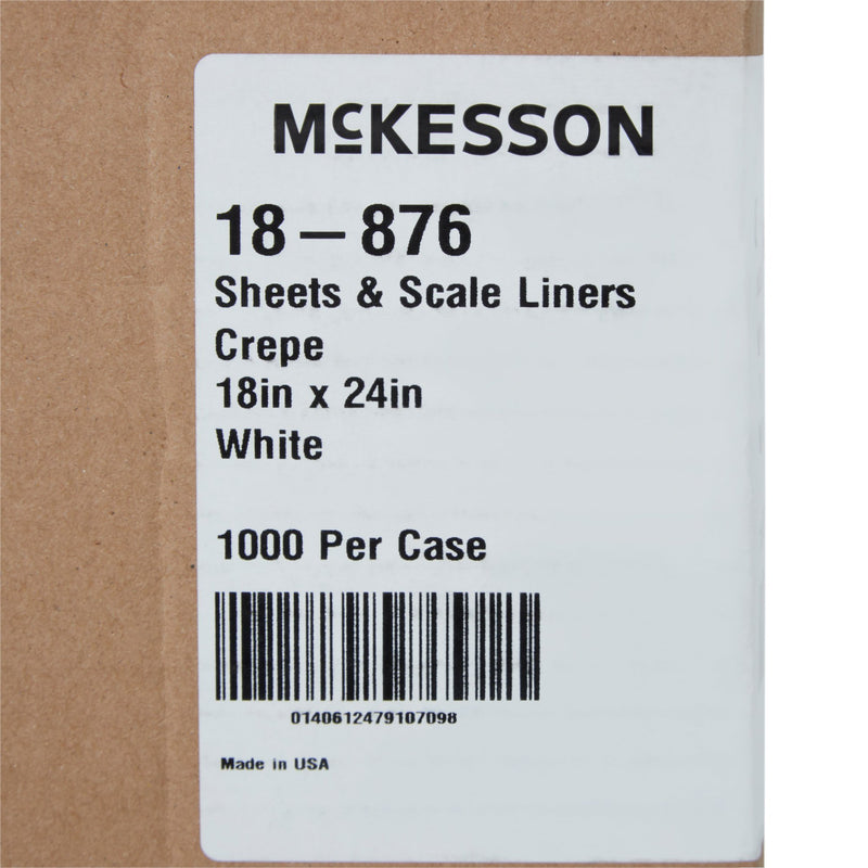 McKesson Crepe Scale Liner Paper, 18 Inch x 24 Inch, White