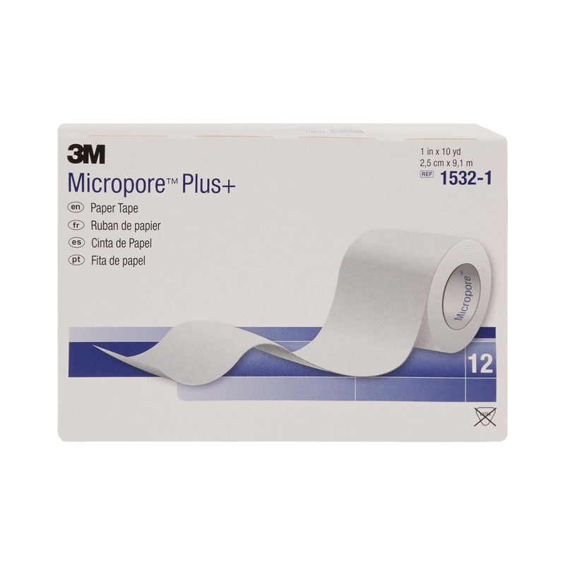 3M™ Micropore™ Plus Paper Medical Tape, 1 Inch x 10 Yard, White