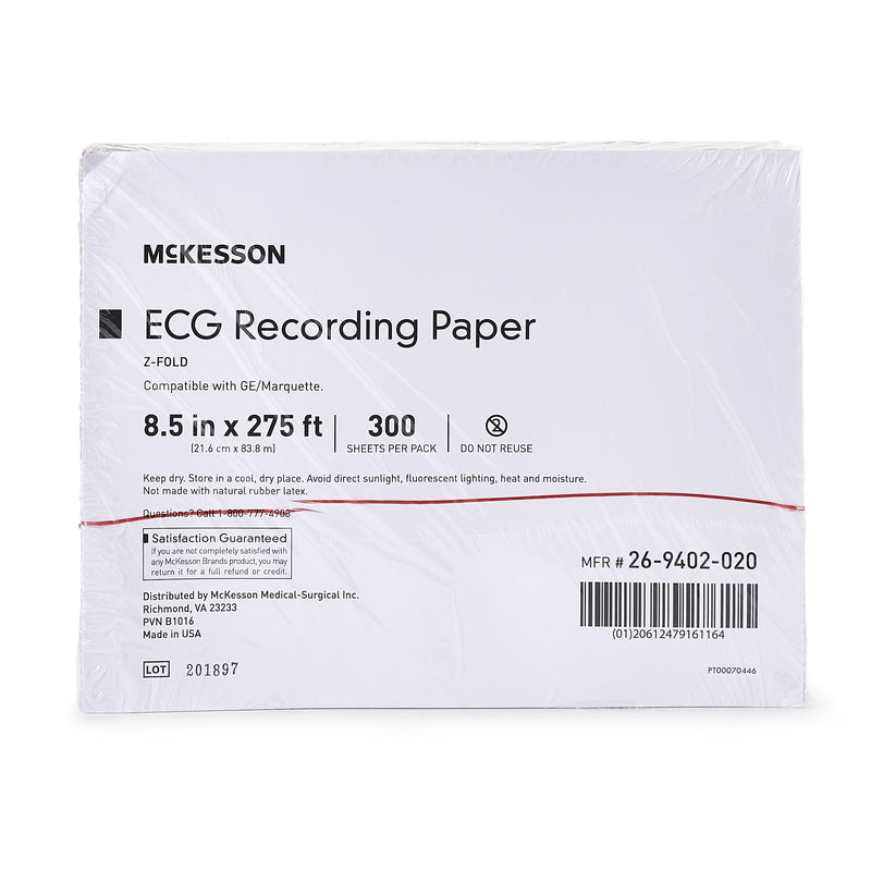 McKesson ECG Recording Paper, 8-1/2 Inch x 275 Foot
