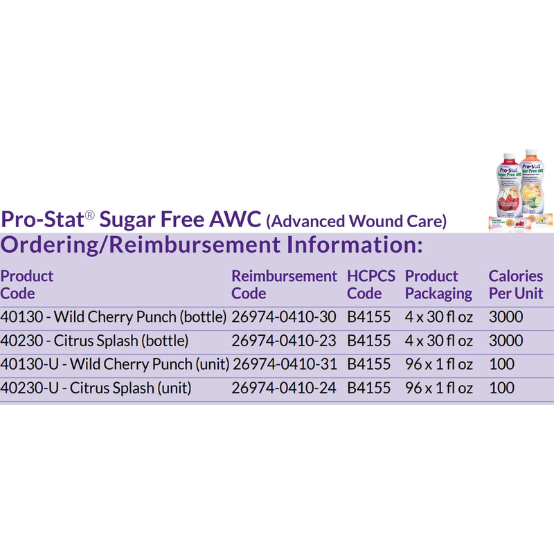 Pro-Stat® Sugar Free AWC Citrus Splash Protein Supplement, 30 oz. Bottle