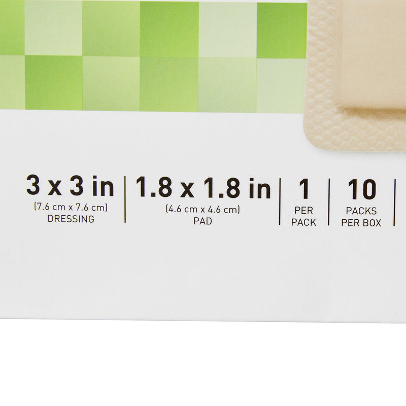 McKesson Lite Silicone Gel Adhesive with Border Thin Silicone Foam Dressing, 3 x 3 Inch