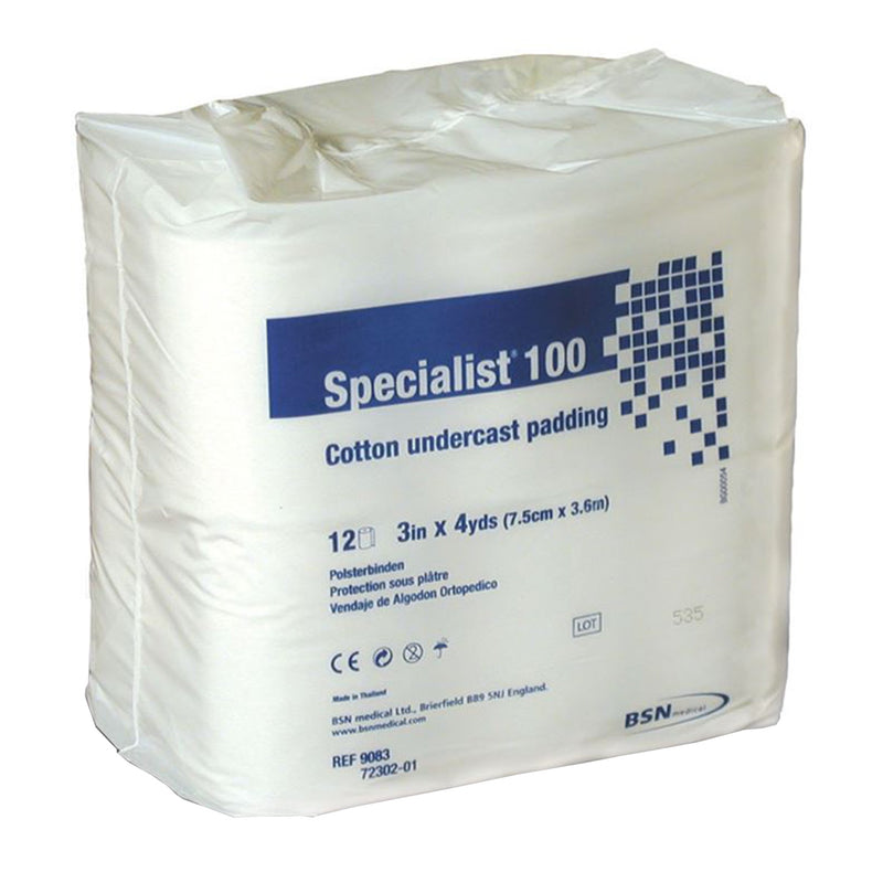 Specialist® 100 White Cotton Undercast Cast Padding, 3 Inch x 4 Yard