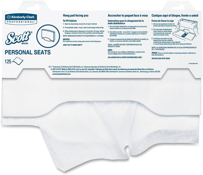 Scott® Toilet Seat Cover, 125 per Pack