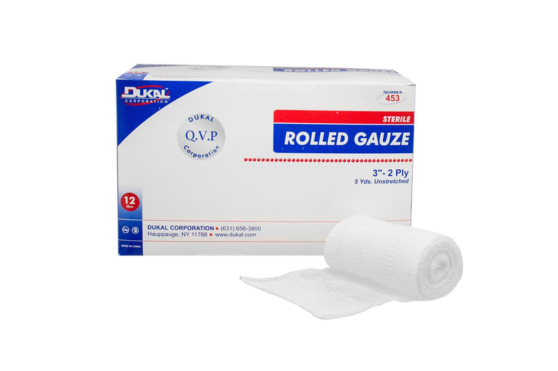 Dukal™ Sterile Fluff Bandage Roll, 3 Inch x 5 Yard